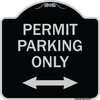 Signmission Permit Parking Bidirectional Arrow Heavy-Gauge Aluminum Architectural Sign, 18" x 18", BS-1818-23328 A-DES-BS-1818-23328